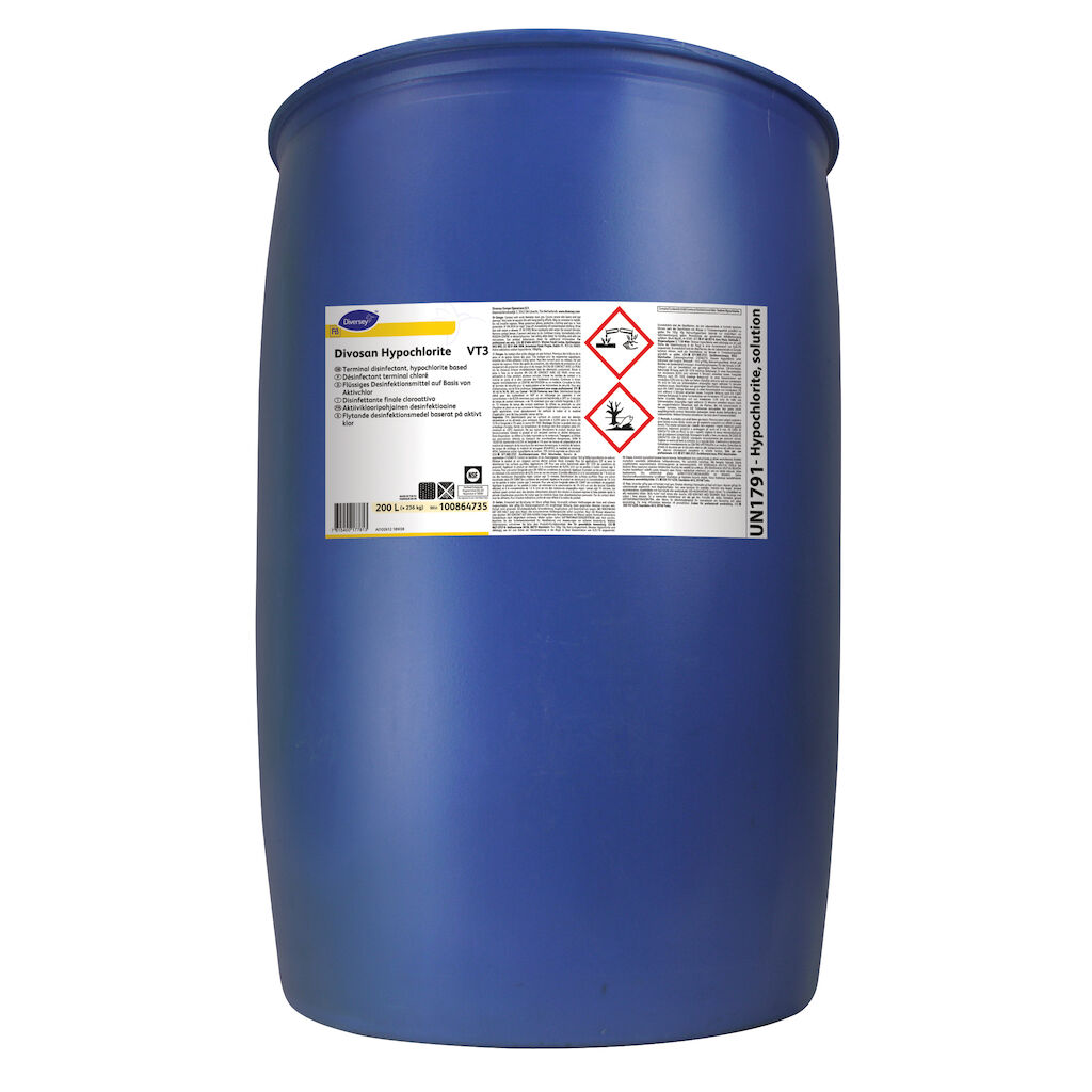 Divosan Hypochlorite VT3 200L - Flüssiges Desinfektionsmittel auf Basis von Aktivchlor