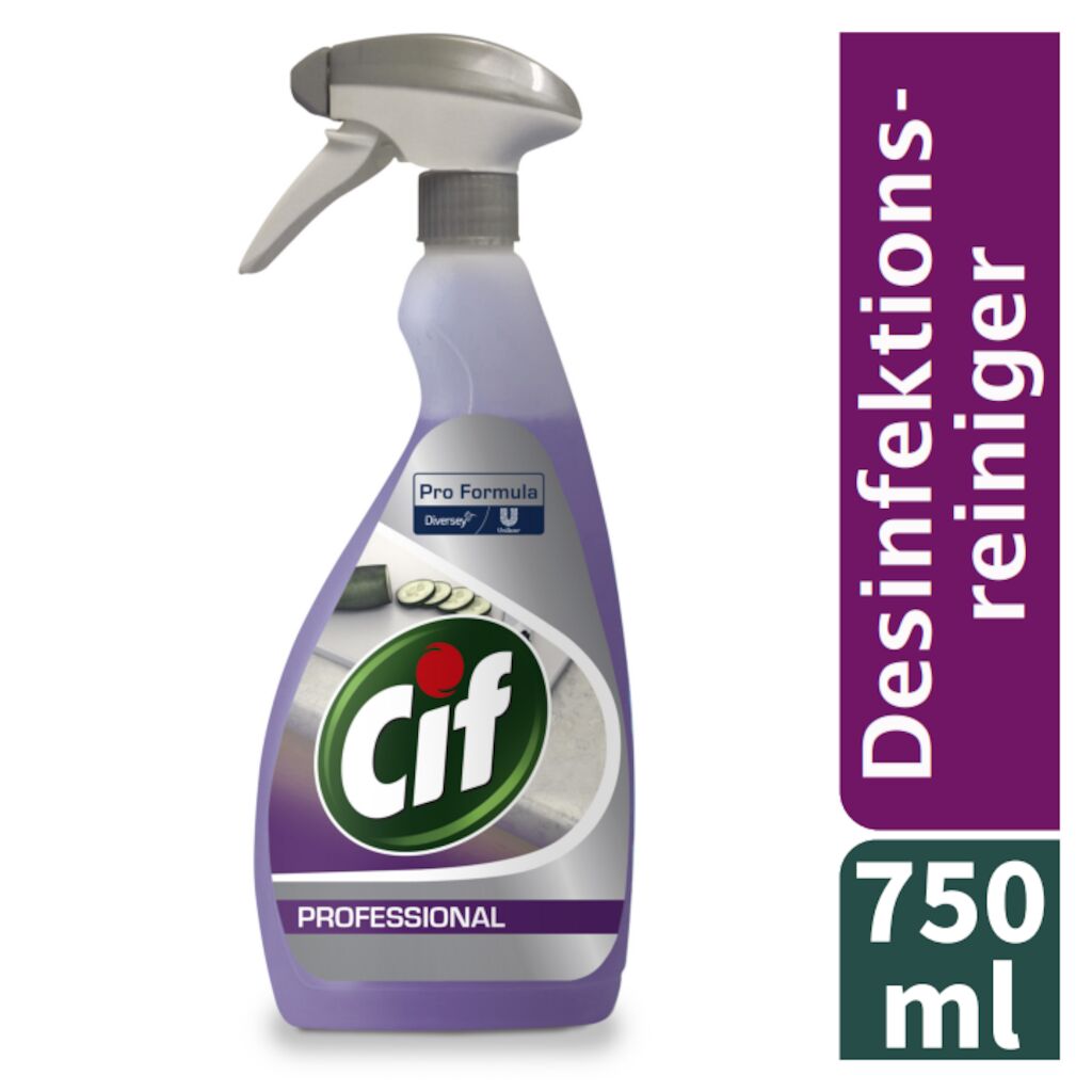 Cif Pro Formula 2in1 Desinfektionsreiniger 6x0.75L - Kombiniertes Reinigungs- und Desinfektionsmittel, das Bakterien und behüllte Viren (einschließlich Coronaviren) abtötet
