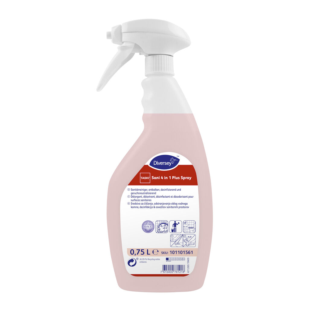 TASKI Sani 4 in 1 Plus Spray 6x0.75L - Sanitärreiniger - entkalkend, desinfizierend und geruchsneutralisierend
