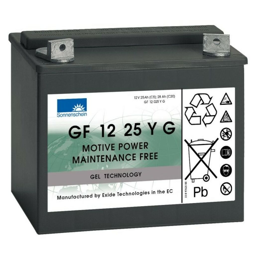 Battery Gel 1Stk. - 12V/25Ah - Gel-Batterie, 12V Betriebsspannung, 25Ah Kapazität, wartungsfrei, für die swingo 350, 1 Jahr Garantie