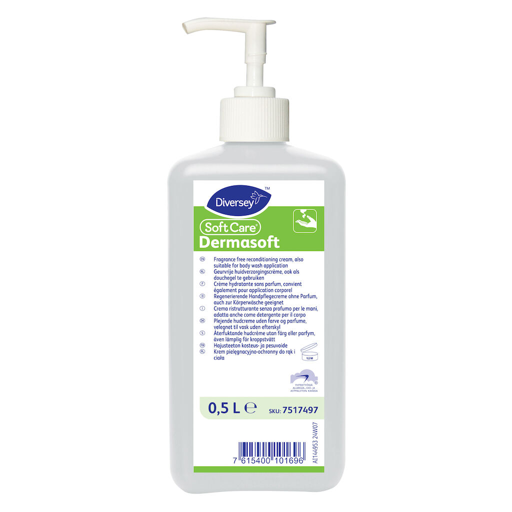 Soft Care Dermasoft 10x0.5L - Regenerierende Handpflegecreme ohne Parfum, auch zur Körperwäsche geeignet