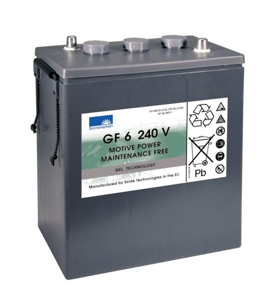 Battery Gel 1Stk. - 6V / 240Ah - Gel-Batterie, Betriebsspannung 6V, Kapazität 240Ah, wartungsfrei, einsetzbar für TASKI swingo 4000/5000, 1 Jahr Garantie