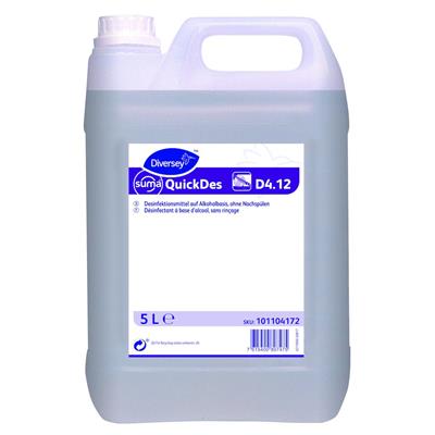 Suma QuickDes D4.12 2x5L - Flüssiges Schnelldesinfektionsmittel auf Alkoholbasis, ohne Nachspülen, VAH-zertifiziert