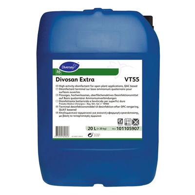Divosan Extra VT55 20L - Hochwirksames, oberflächenaktives Desinfektionsmittel auf Basis quaternärer Ammoniumverbindungen