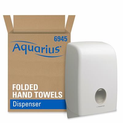 KC Aquarius Folded HT Dispenser 1Stk. - Weiß - Handtuchspender - nur für Interfold Falthandtücher, aus schlagfestem Kunstoff, weiß, mit Sichtfenster, mit Überfüllungsschutz, H 39,9 x B 26,5 x T 14 cm