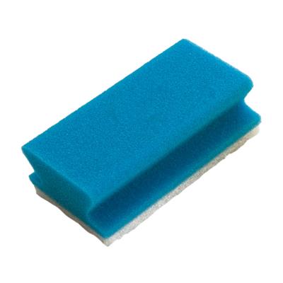 TASKI Scourer Non Abrasive 10Stk. - 14 x 8 cm - Blau - Reinigungsschwamm, materialschonend, mit Griffrille und weißem Pad