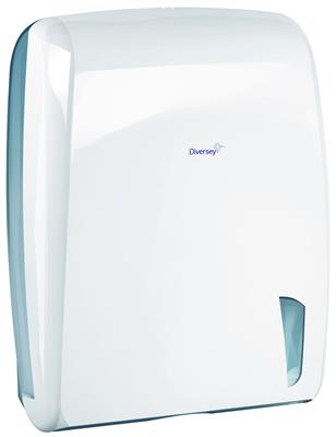 Diversey V-Fold Hand Towel Dispenser White 1Stk. - 41 x 32 x 14.1 cm - Weiß - Spender für Falthandtücher des Typs V
